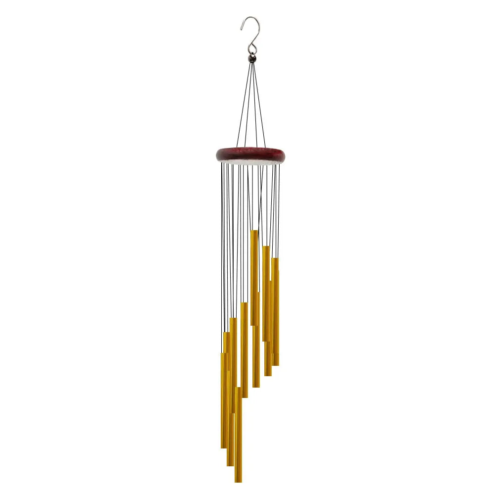 Aluminum Alloy Wind Chimes 12 Tubes With Hook For Outdoor Decor