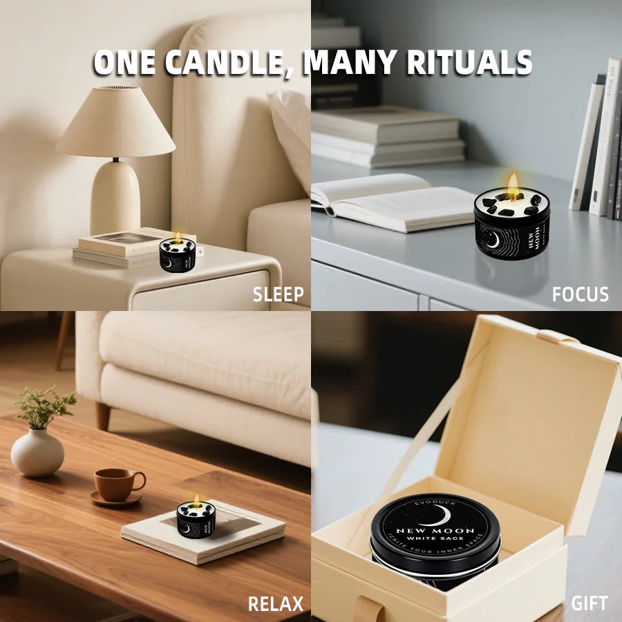 New Moon Sage Manifestation Candle With Hand Poured Soy Wax