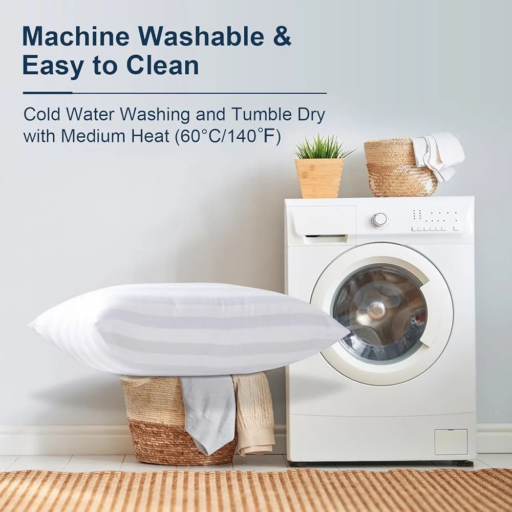 Queen Pillows Set of 2 Soft 3D Down Alternative Fiber Filling Hotel Collection Fluffy Bed Pillows for All Sleep Positions