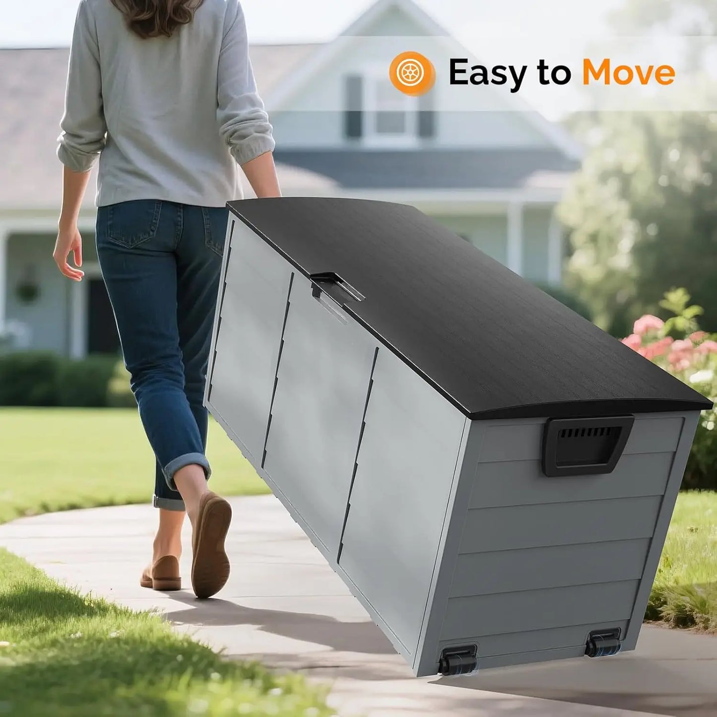 Lockable Plastic Outdoor Storage Box With Lid For Patio Garden