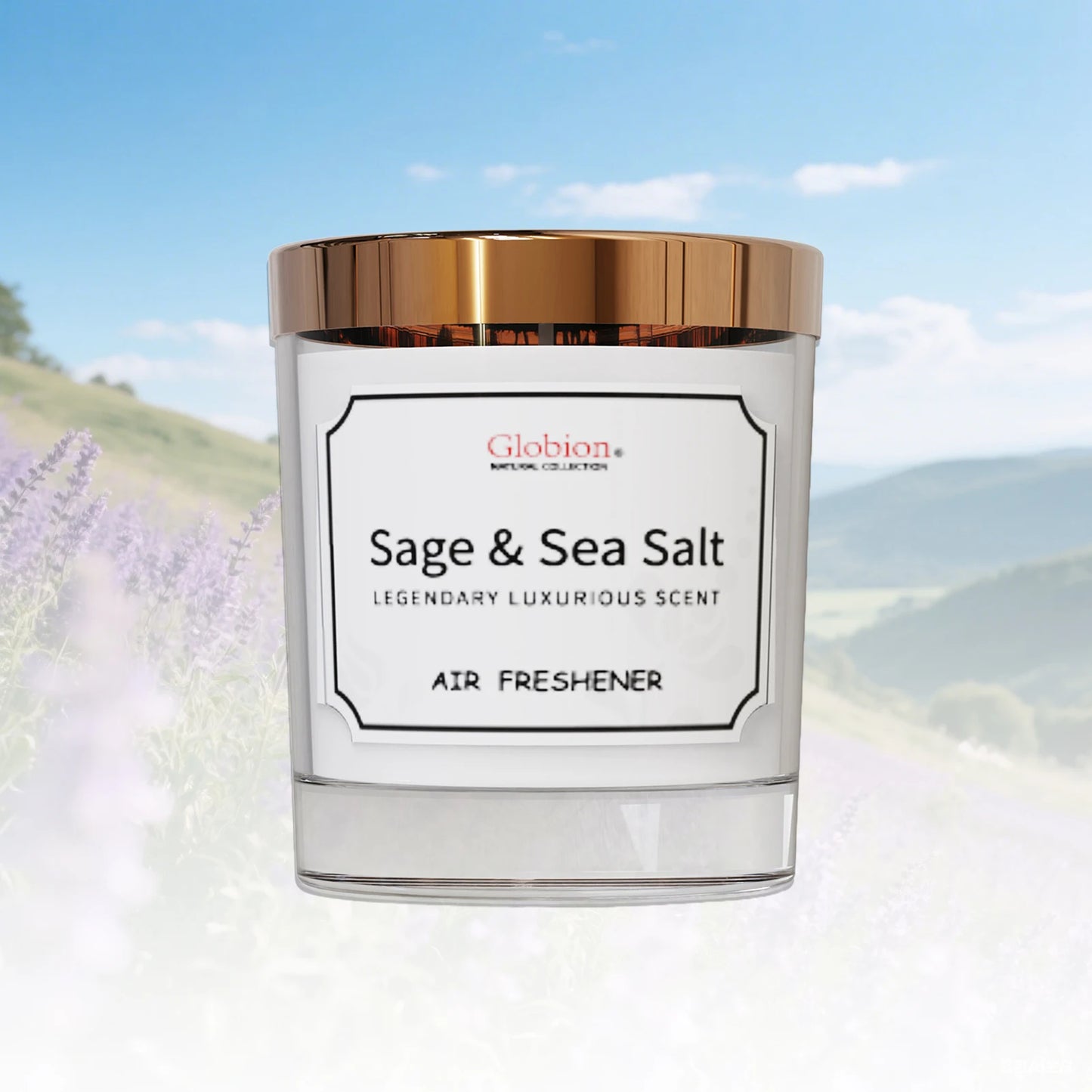 Sage and Sea Salt Aromatherapy Candle Glass Jar With Lid