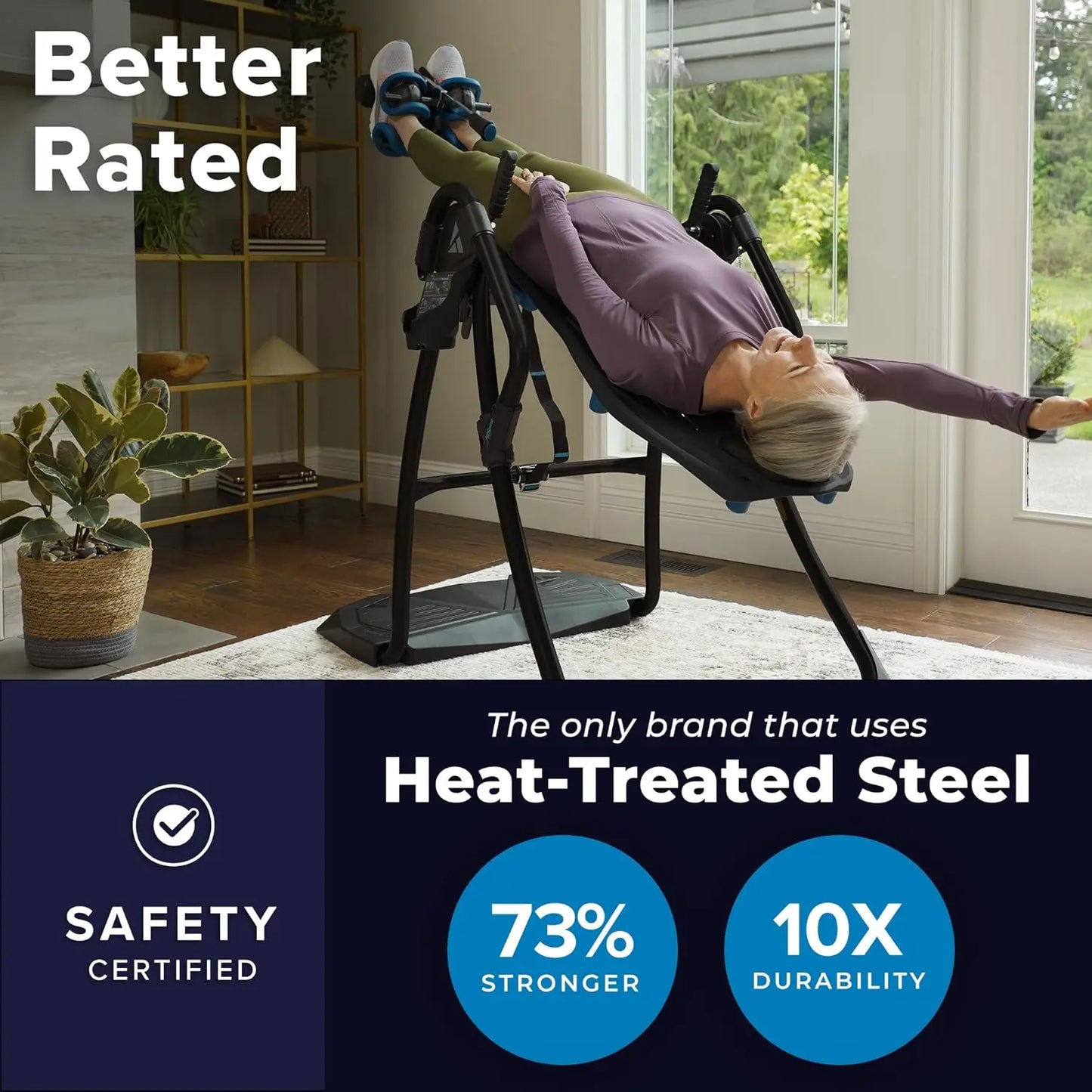 FitSpine LX9 Inversion Table For Back Pain Relief Ankle Lock