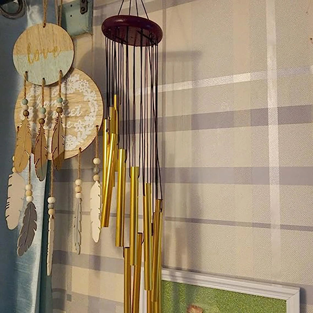Aluminum Alloy Wind Chimes 12 Tubes With Hook For Outdoor Decor