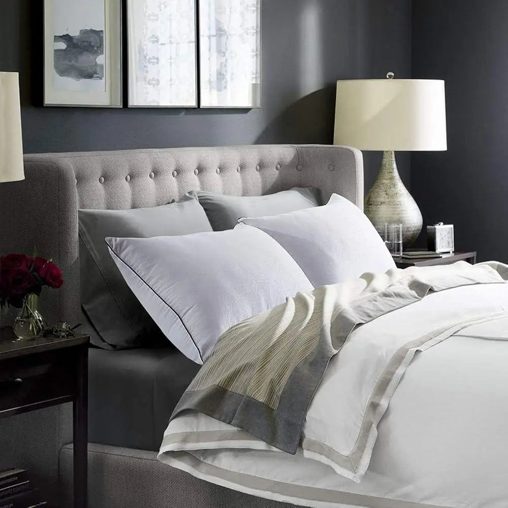 King Size Pillows Set of 4 Soft Supportive Down Alternative Filling Breathable Machine Washable Quality Sleeping Pillows