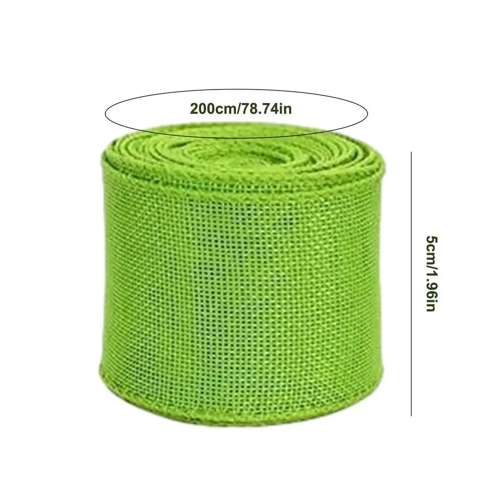 Four Roll Burlap Wired Ribbon for DIY Gifts Wrapping