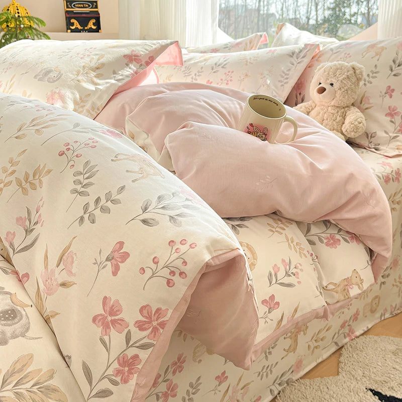 Kiss Nest 100 Percent Cotton Duvet Cover Set With Shams