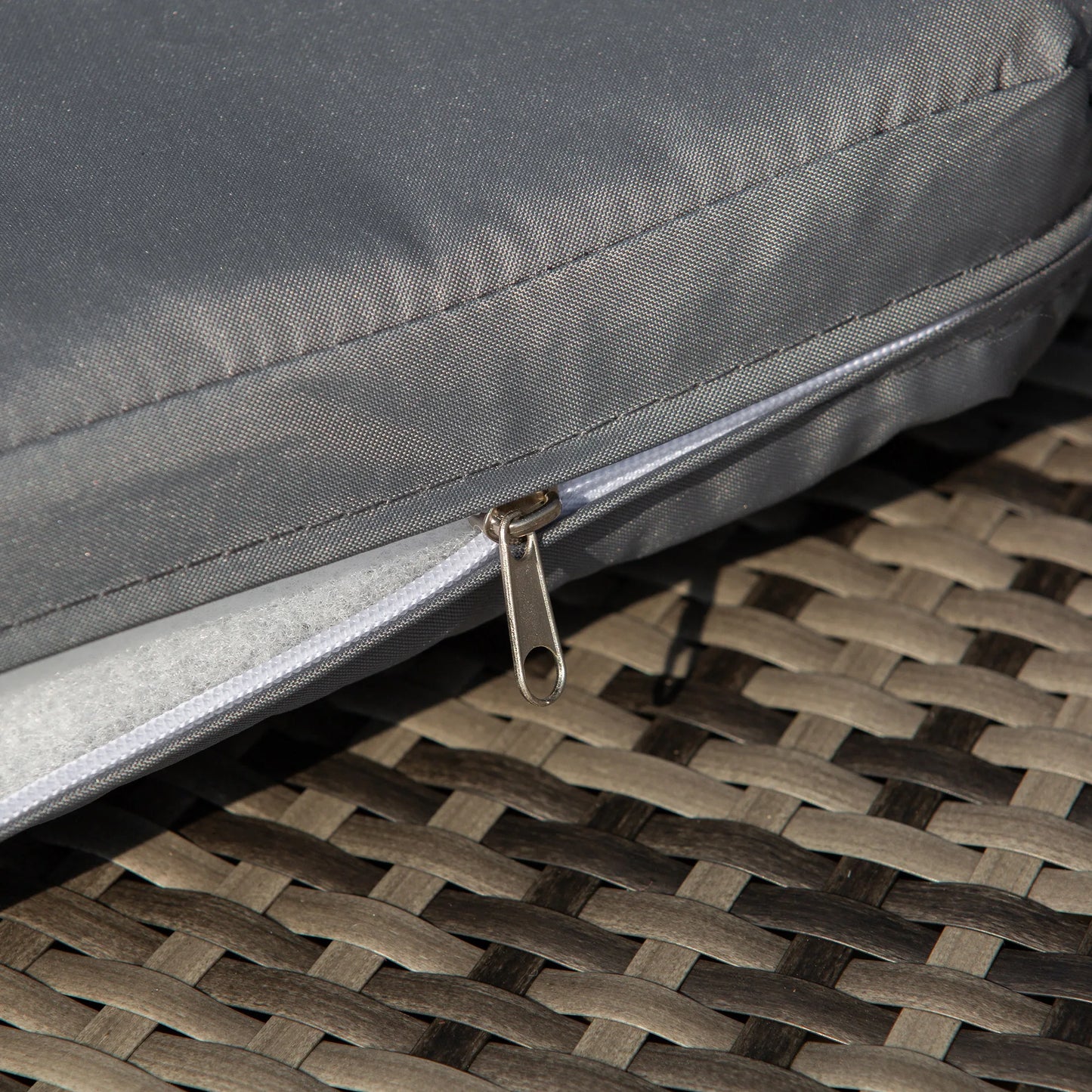 Outdoor Convertible Daybed 4 Piece Furniture Set Sofa Coffee Table Chairs Gray