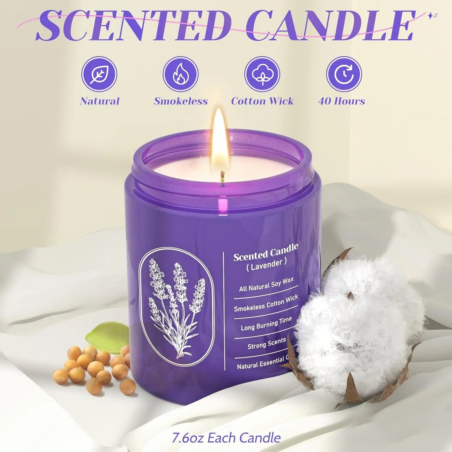 Scented Soy Candle for Aromatherapy Relaxation and Home Decor Gift