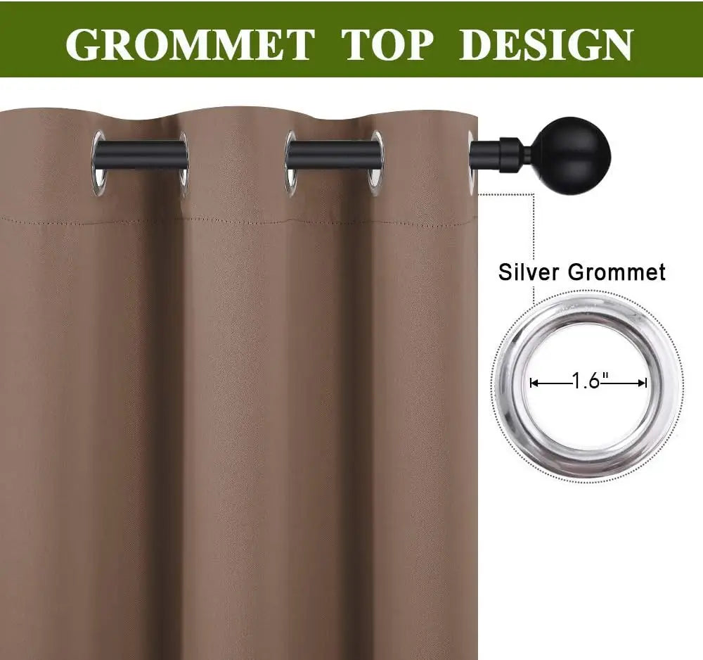 Two Pack Room Divider Curtain With Noise Reduction And Anti Rust Grommet Top For Living Room