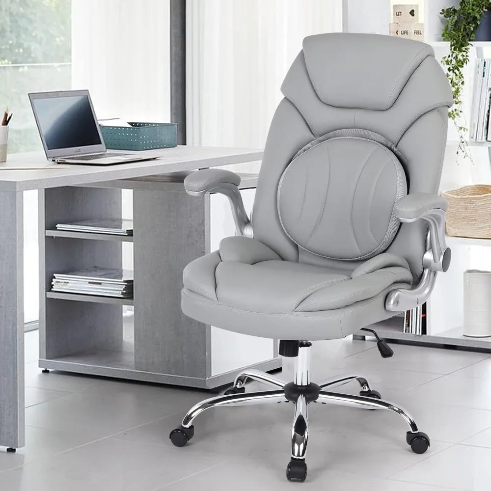 Executive Ergonomic Office Chair With PU Leather Lumbar Support AdjustabilityMechanism