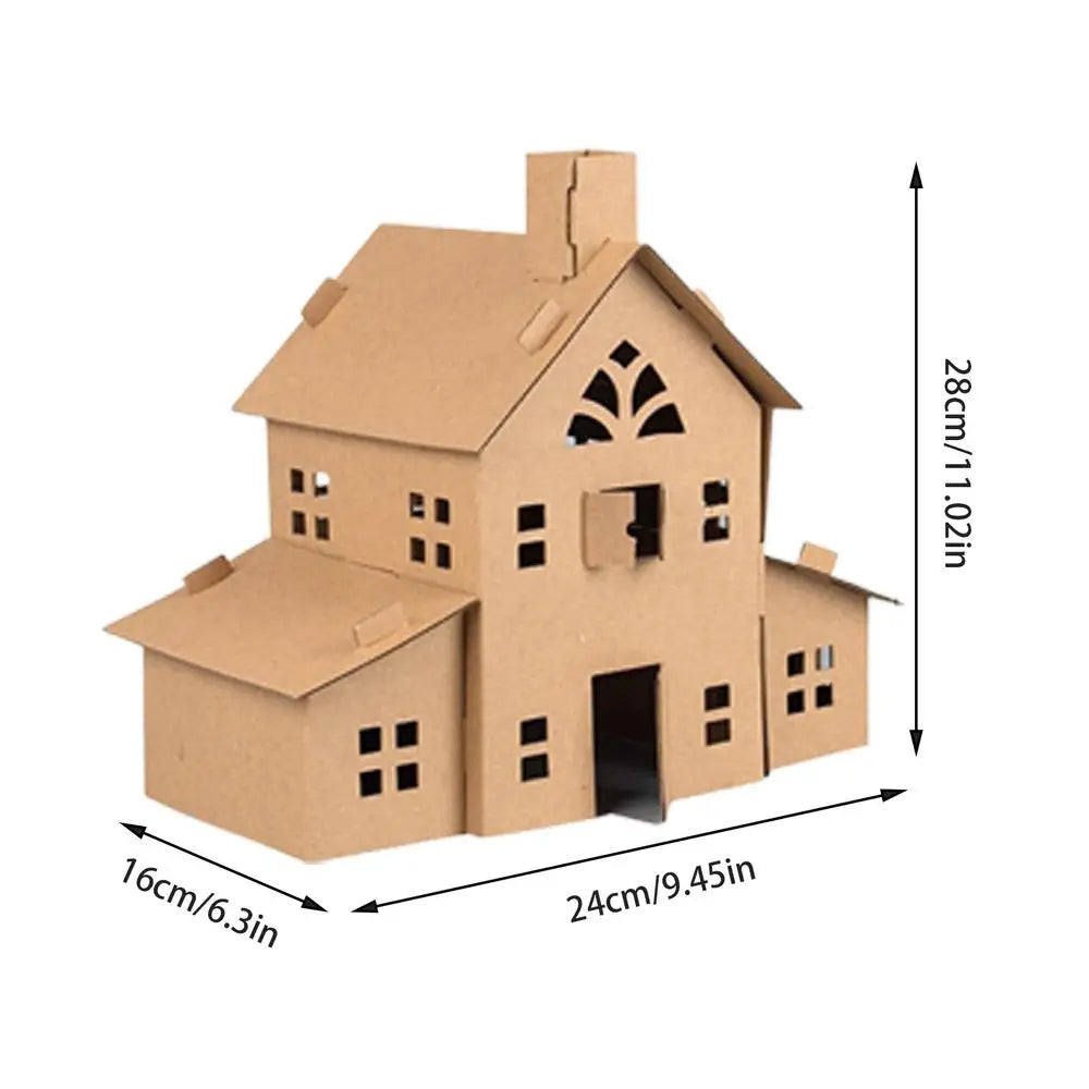 DIY Christmas Cardboard Gingerbread House Kit for Kids Fun