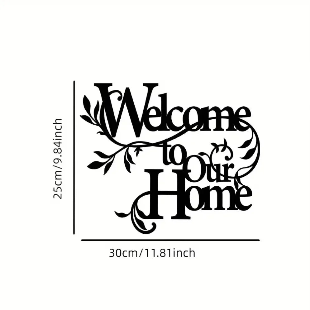 Welcome To Our Home Wall Sign Metal Pendant Home Decor