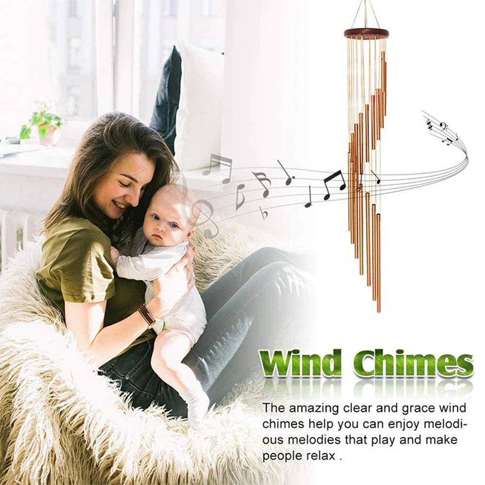 Aluminum Alloy Wind Chimes 12 Tubes With Hook For Outdoor Decor