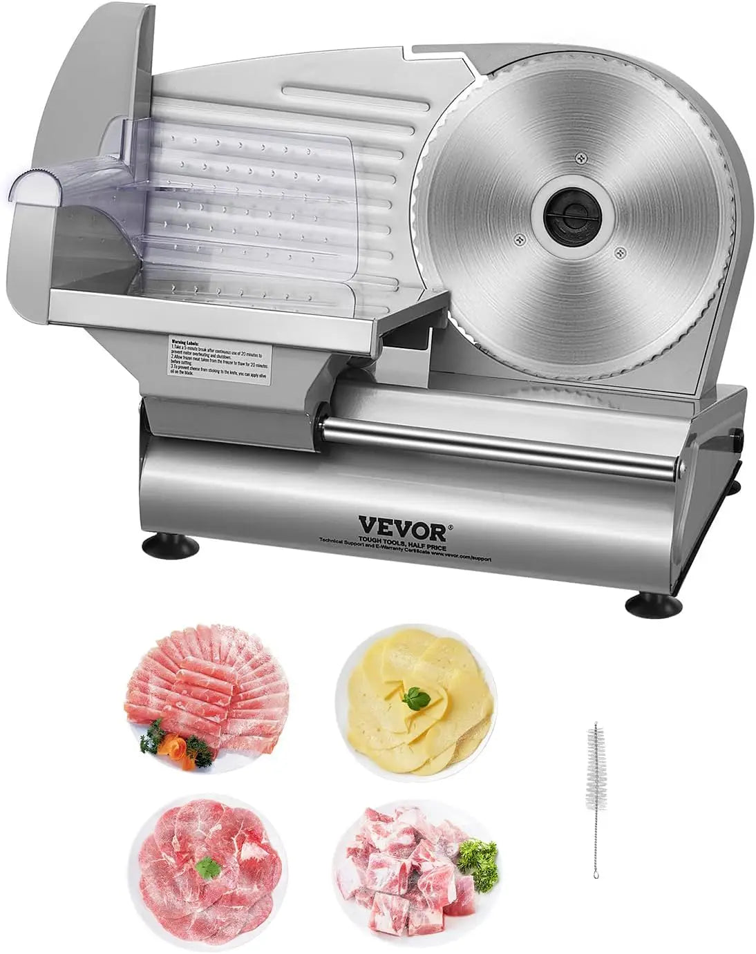 180W Electric Deli Slicer With Adjustable Thickness For Home Use