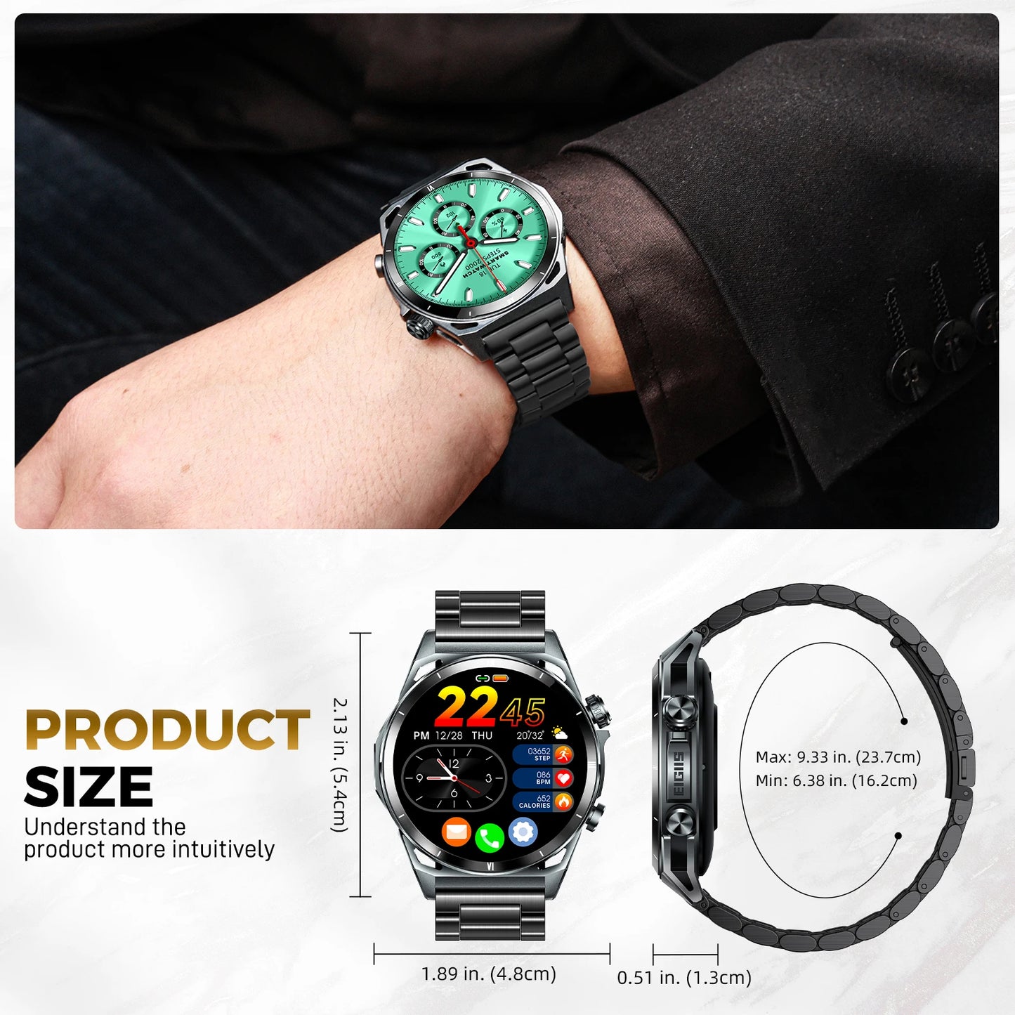 EIGIIS Smart Watch KE6 with AMOLED Display and Health Monitor