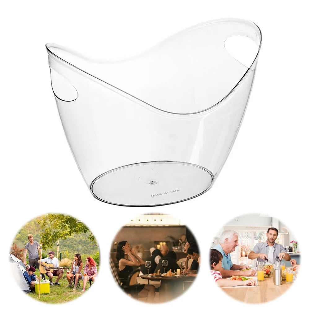 Ice Cube Container With Handle Cooler For Wine Champagne