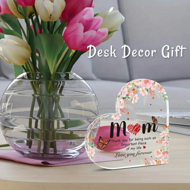 Engraved Mum Heart Plaque Gift From Daughter Or Son