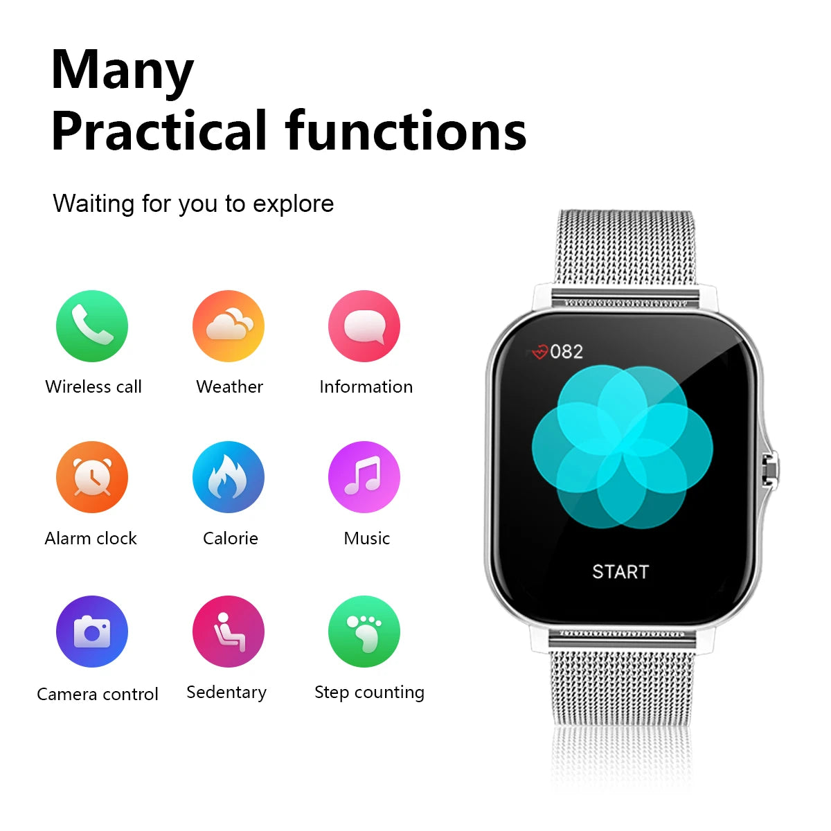 Smartwatch With Wireless Calling And Call Rejection Fitness Tracking AndroidCompatible