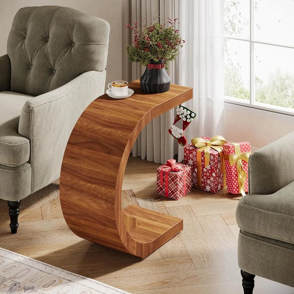 C Shaped End Tables For Compact Space Living Rooms