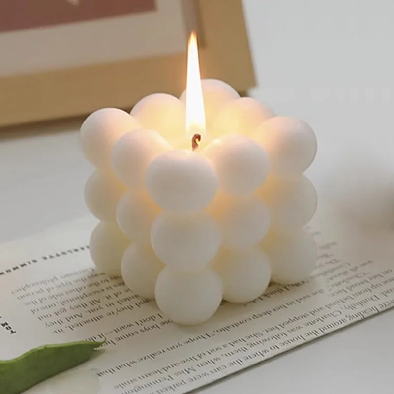 Ball Shaped Soy Wax Cube Aromatherapy Candle Wedding Favor Gift