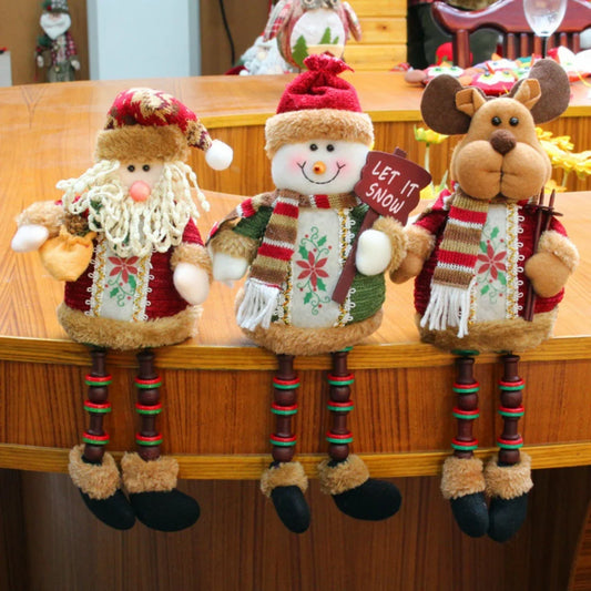 Christmas Doll Ornaments Elk Santa Snowman Tree Decorations