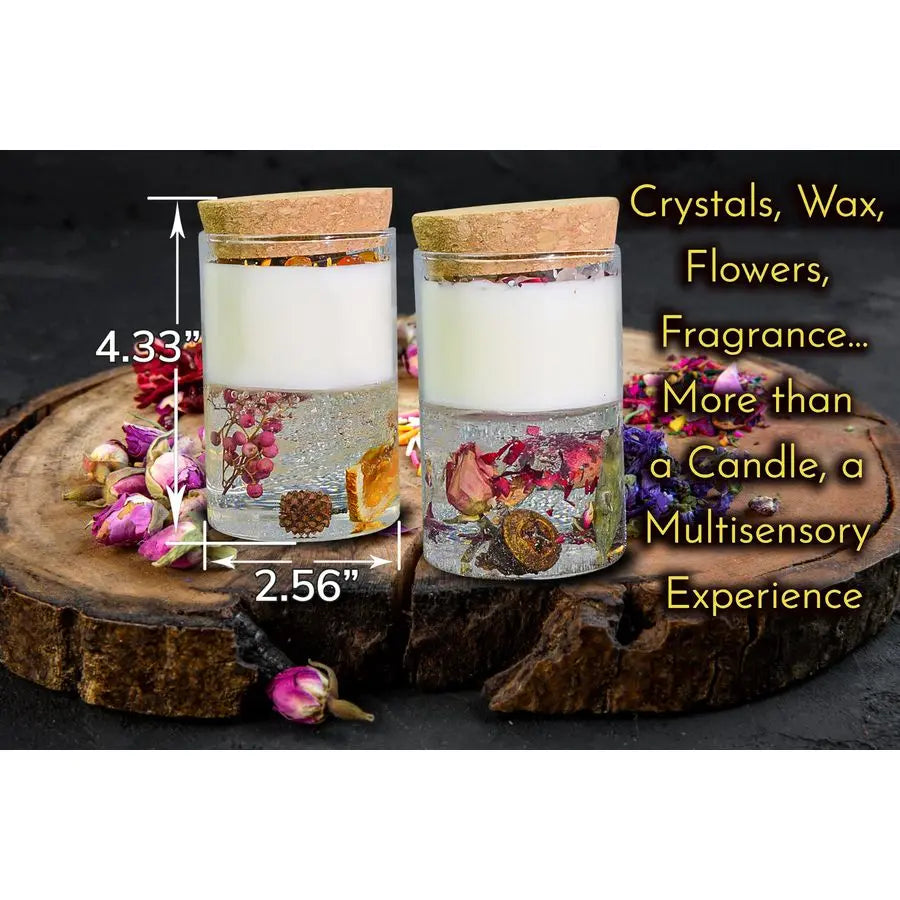Organic Jelly Candles With Dried Flowers Gift Set