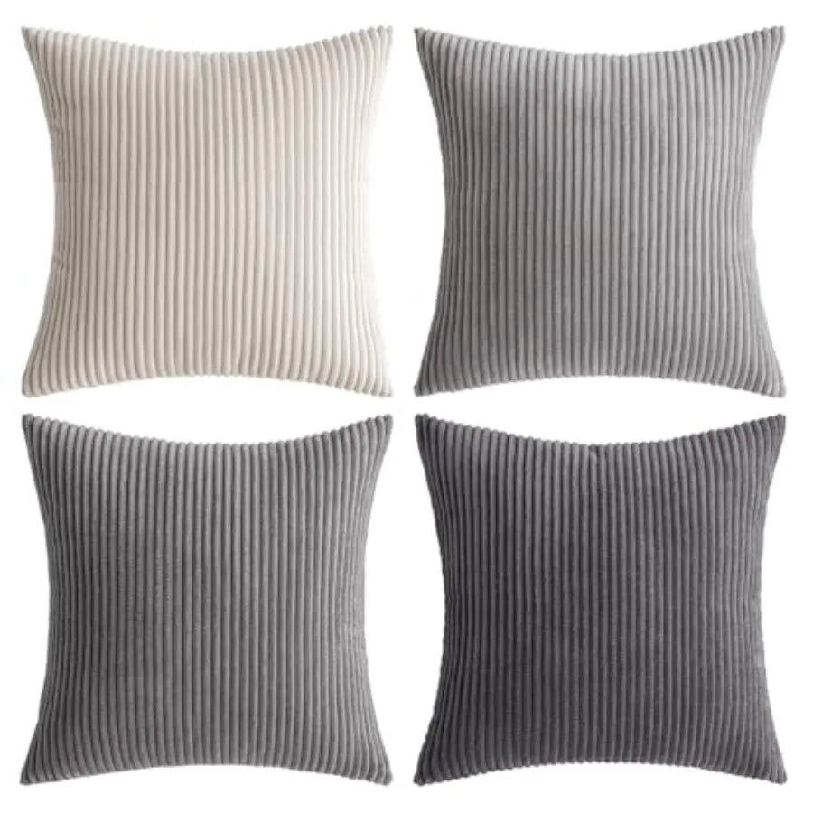 Boho Farmhouse Throw Pillow Cover Set Of 4 Corduroy Cushions