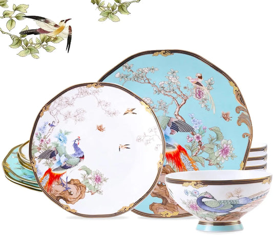 Bone China Vintage Floral Dinnerware Set For Women Gift