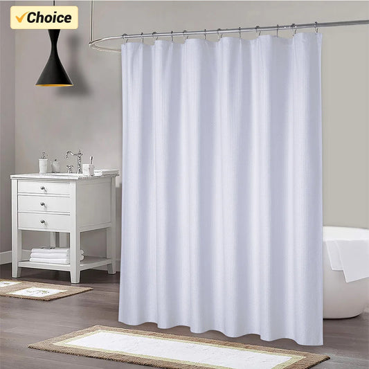 Microfiber Shower Curtain Water Repellent Embossed Pattern