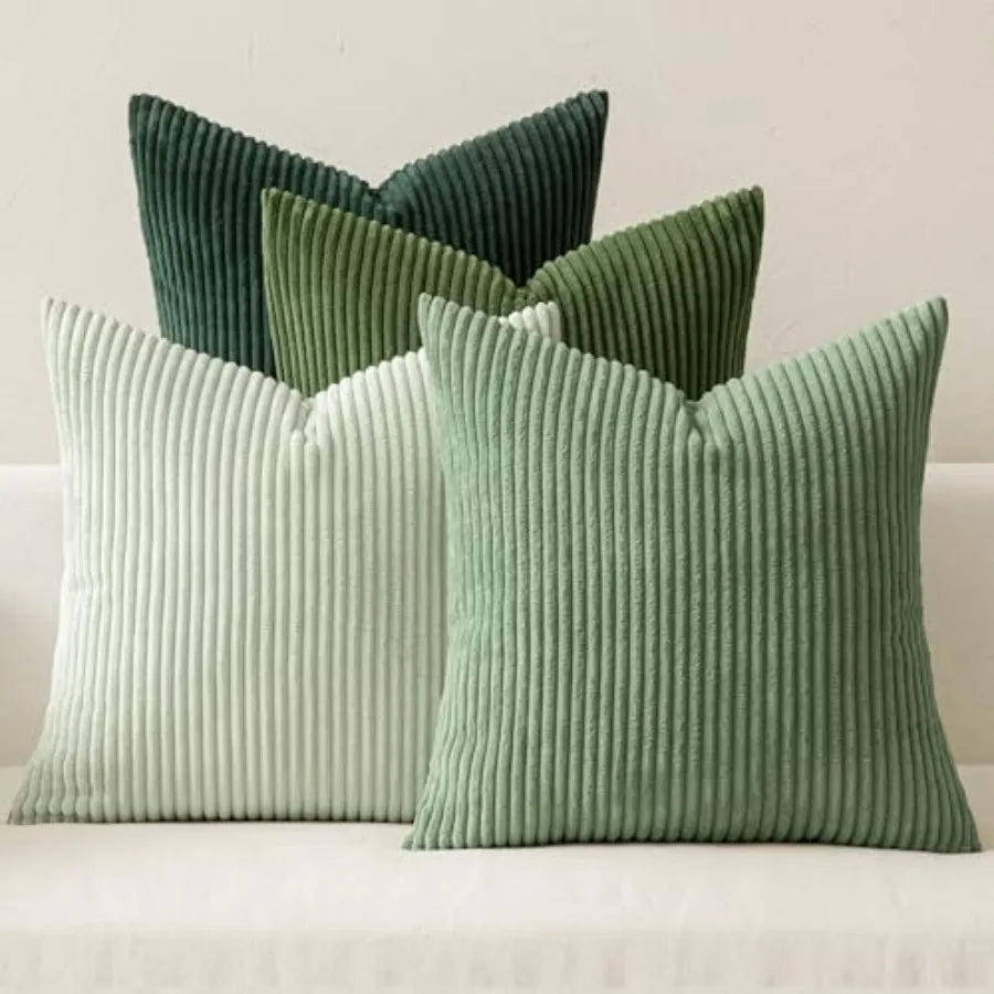 Boho Farmhouse Throw Pillow Cover Set Of 4 Corduroy Cushions