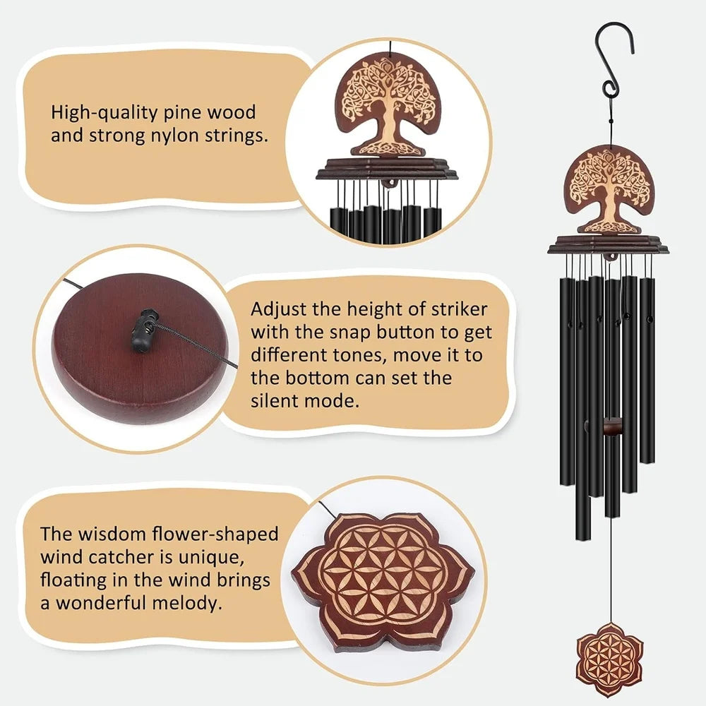 Memorial Tree Of Life Wind Chimes Outdoor Garden Decor