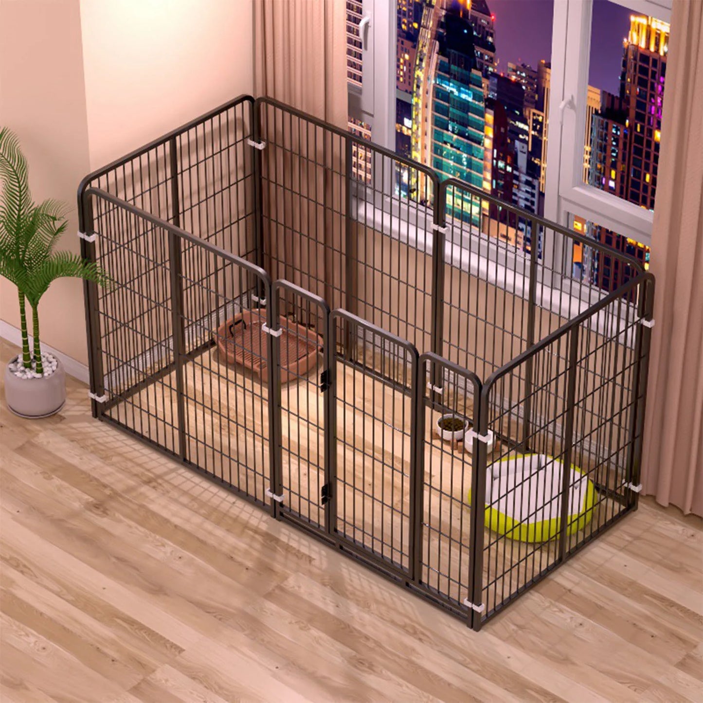 Metal Dog Fence Indoor Pet Enclosure For All Dog Sizes