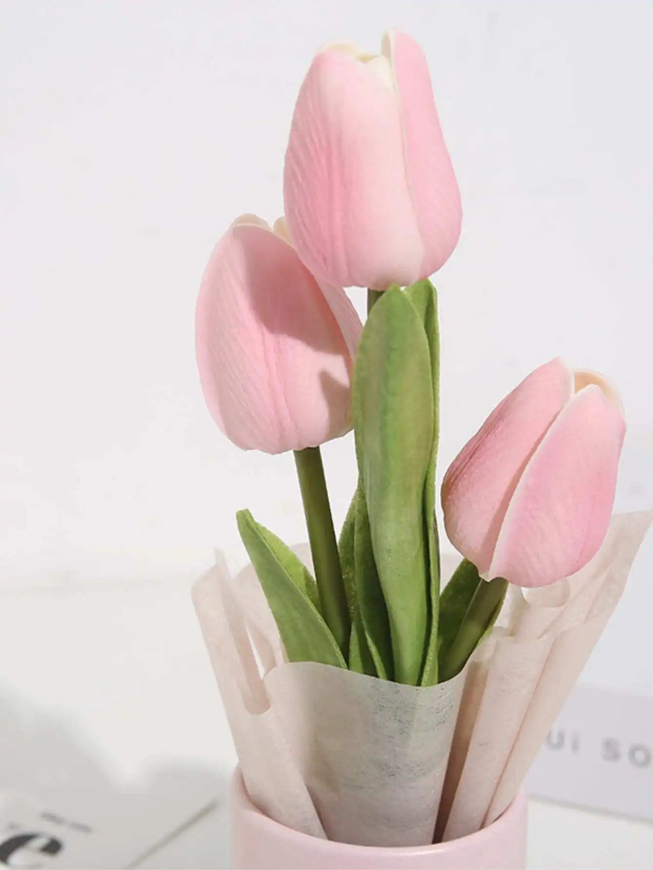 Tulip Hug Bucket Bouquet Set Gift For Mom Home Decor