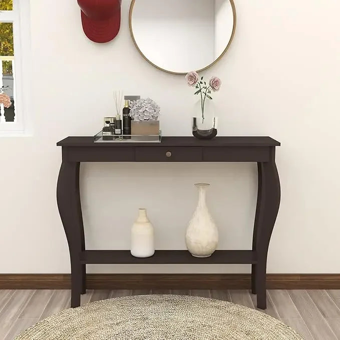 Chic Accent Console Table With Drawer Entryway Living Room