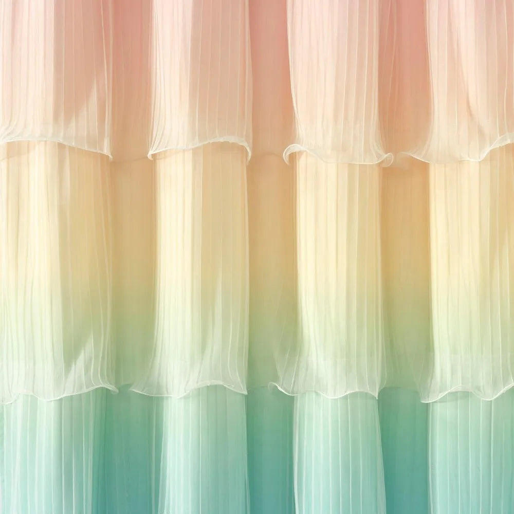 Nerina Ruffled Ombre Shower Curtain For Modern Bathroom Decor