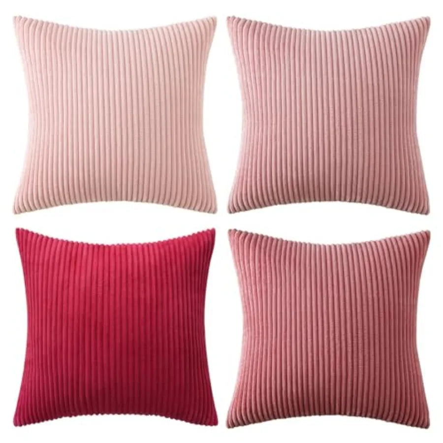 Boho Farmhouse Throw Pillow Cover Set Of 4 Corduroy Cushions