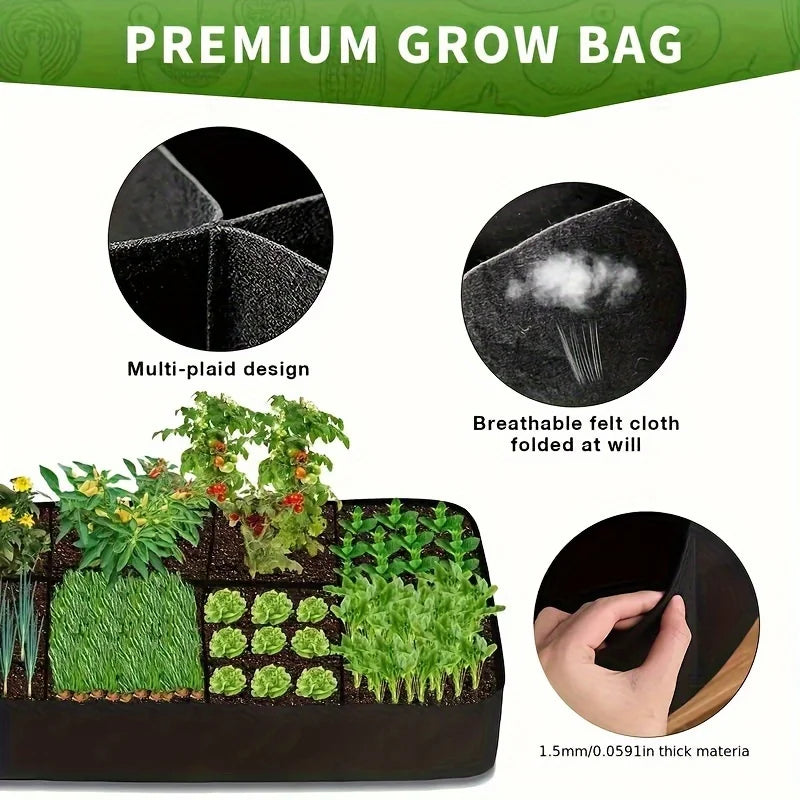 Breathable Garden Bed With Grow Bags For Vegetables And Flowers