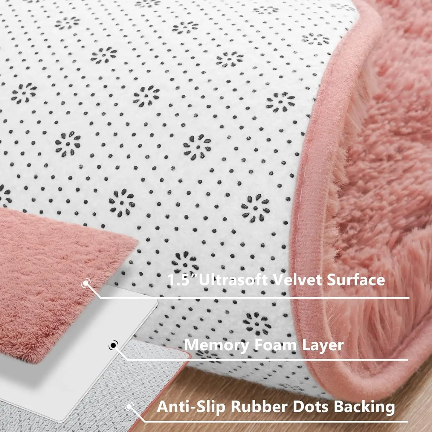 Fluffy Indoor Plush Soft Carpet Area Rug for Living Room Anti Skid Durable Rug for Girls Bedroom Kids Room