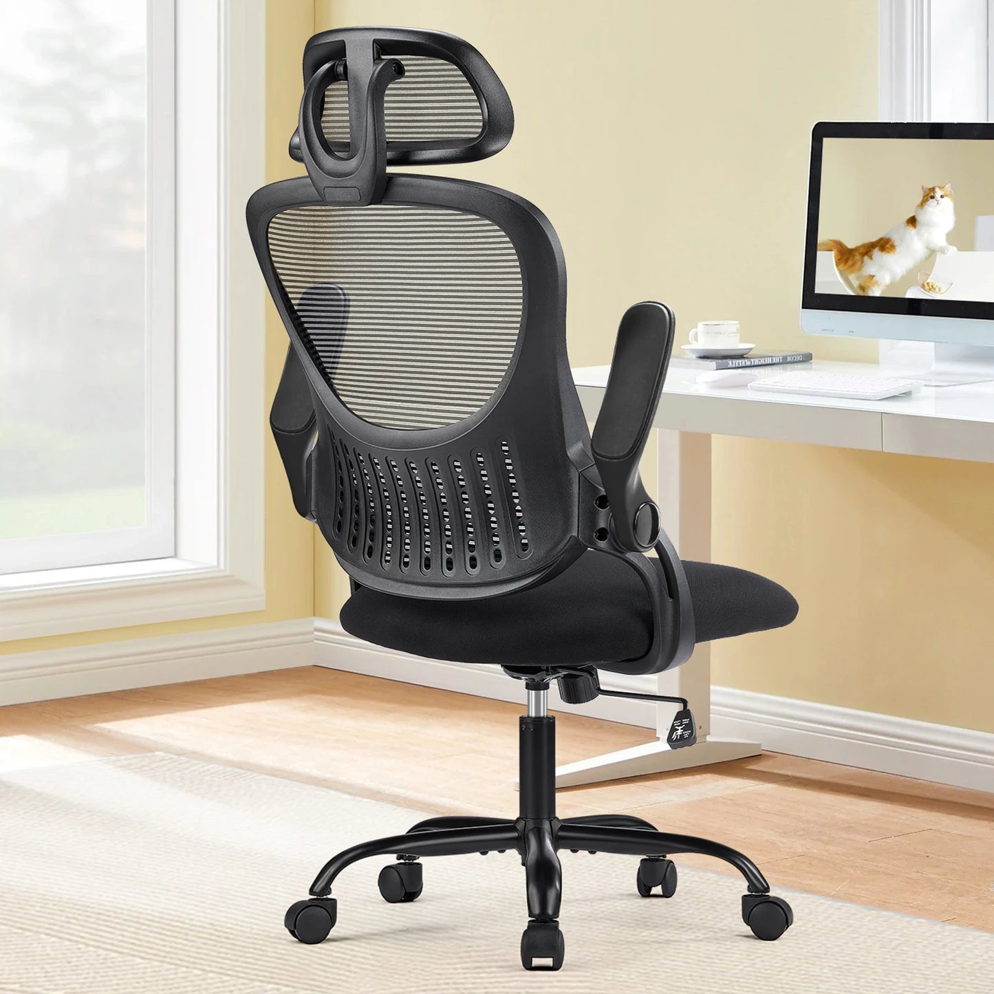 JHK Mesh Ergonomic Office Chair With Lumbar Support And Headrest