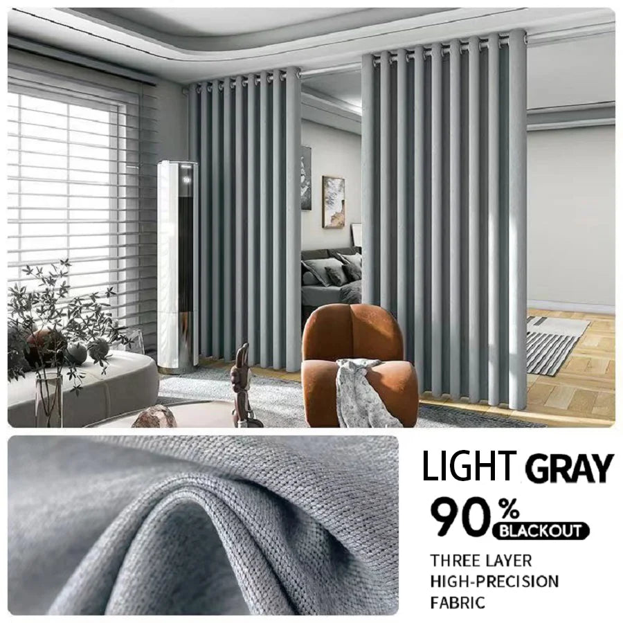 Two Pack Room Divider Curtain With Noise Reduction And Anti Rust Grommet Top For Living Room