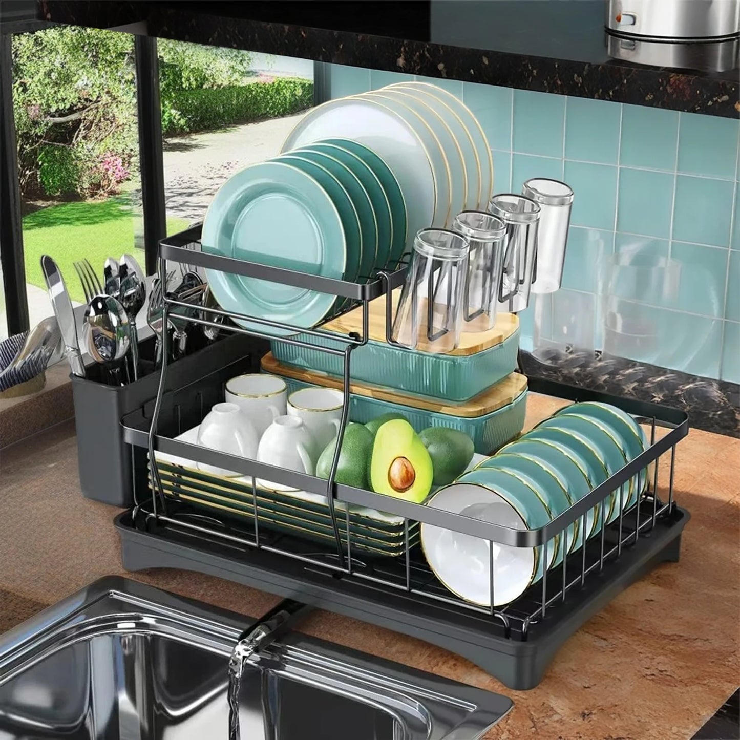 Durable Removable Dish Drying Rack For Kitchen Countertop