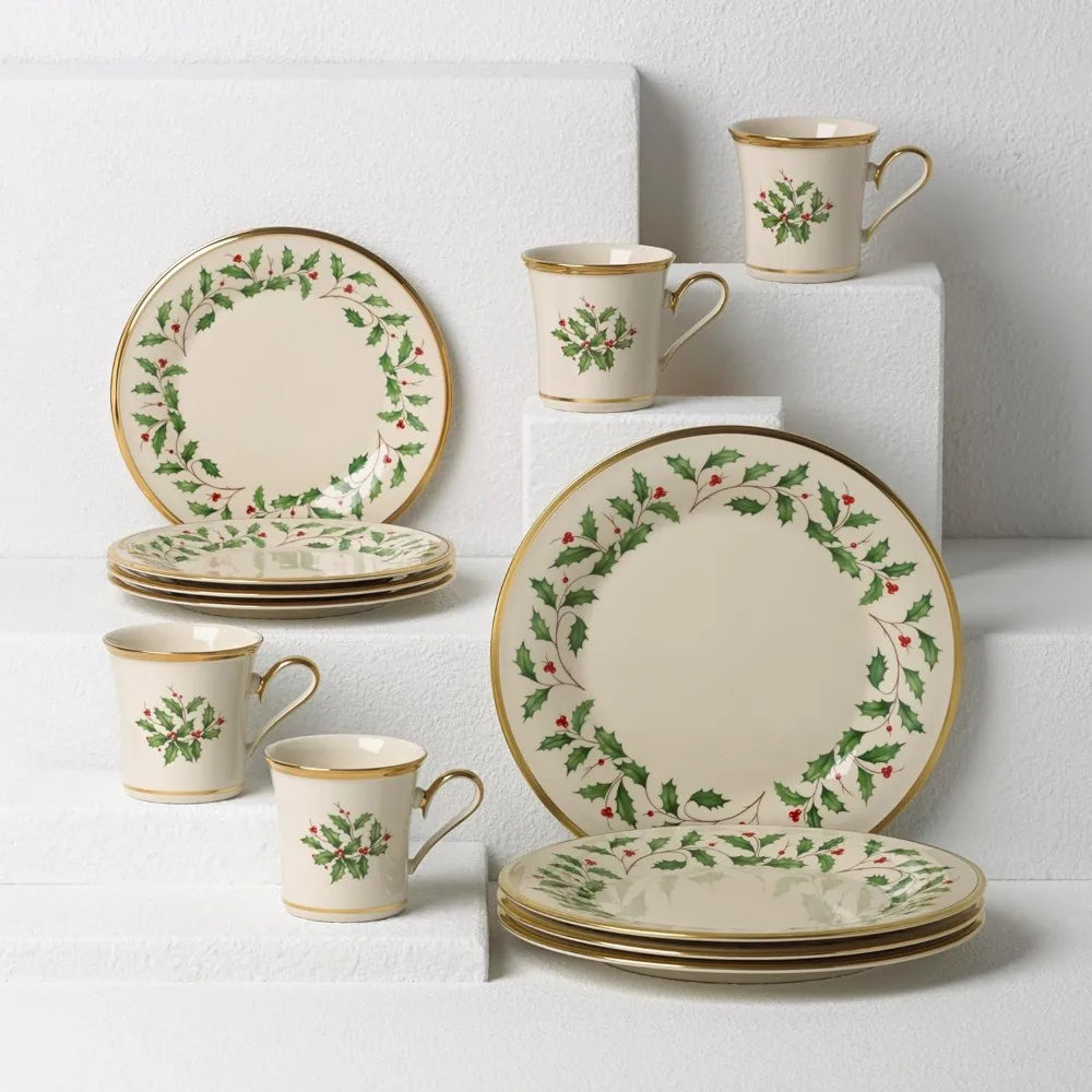 Lenox Festive Christmas Dinnerware Collection With Mugs For HolidaySeason Hosting