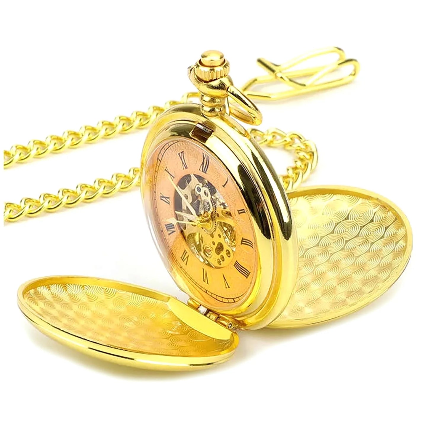 Vintage Mechanical Pocket Watch With Roman Numeral Dial Hand Wind