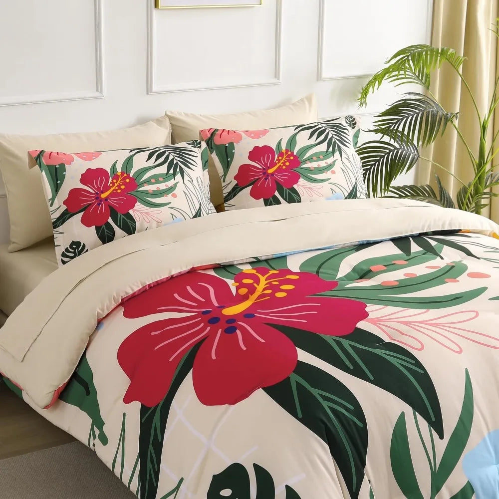 7 Piece Bed In A Bag Reversible Comforter Set Floral