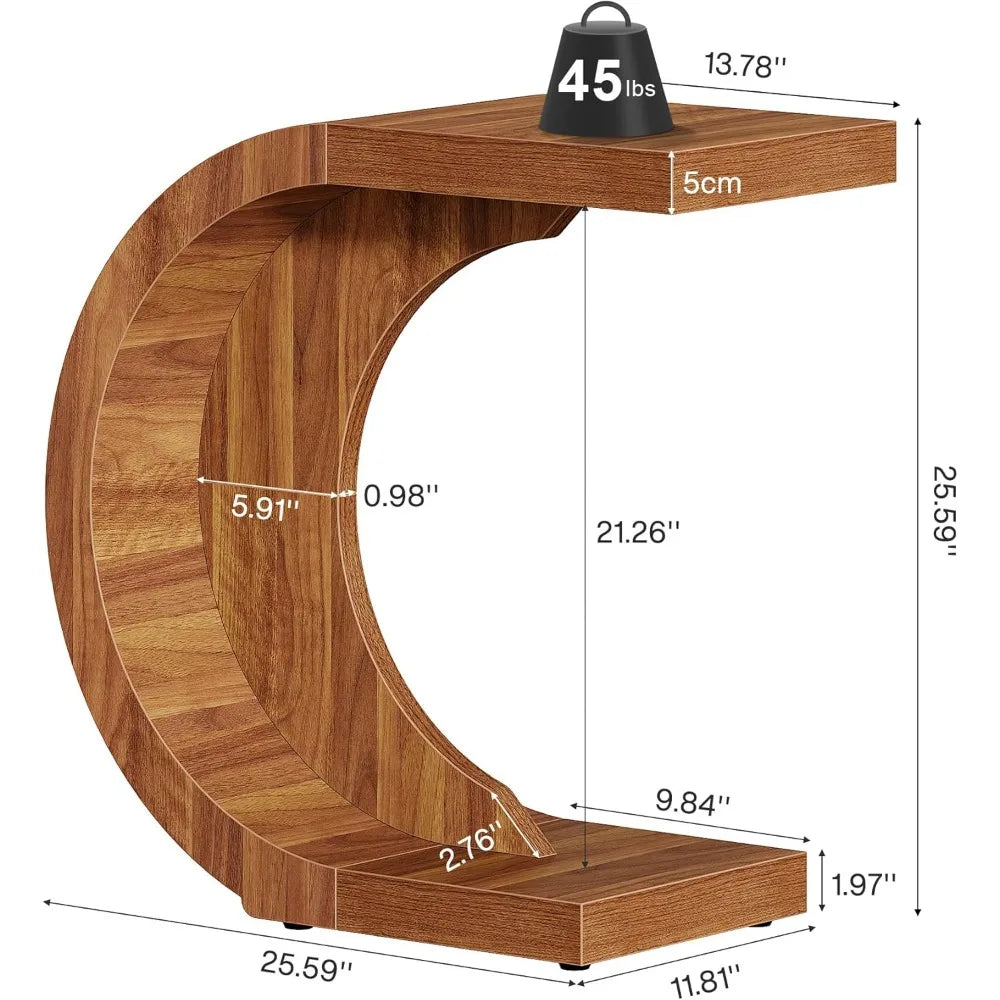C Shaped End Tables For Compact Space Living Rooms