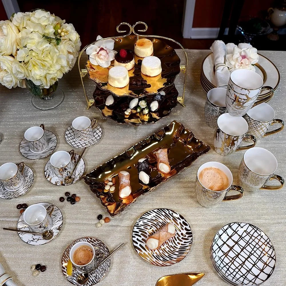 Porcelain Coffee Mugs Set of Six Designs Dishwasher Safe