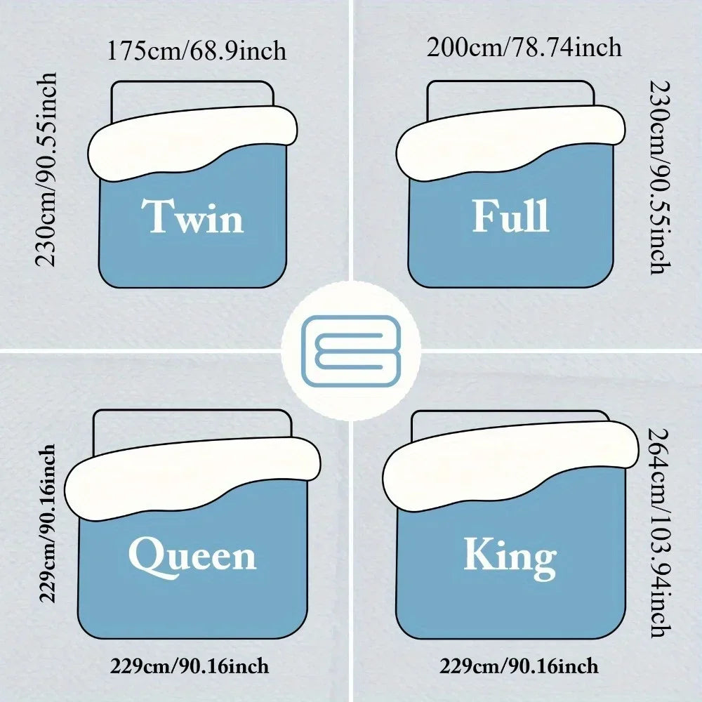 All Season Thickened Wool Sherpa Quilt Set With Pillowcases