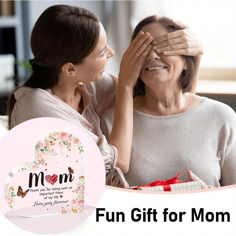 Engraved Mum Heart Plaque Gift From Daughter Or Son