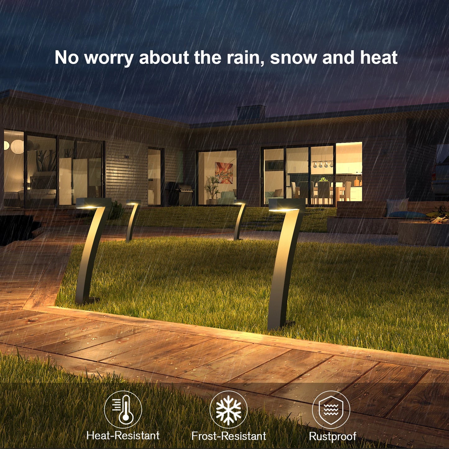 Solar Pathway Lights Outdoor Garden Auto On Off Six Pack