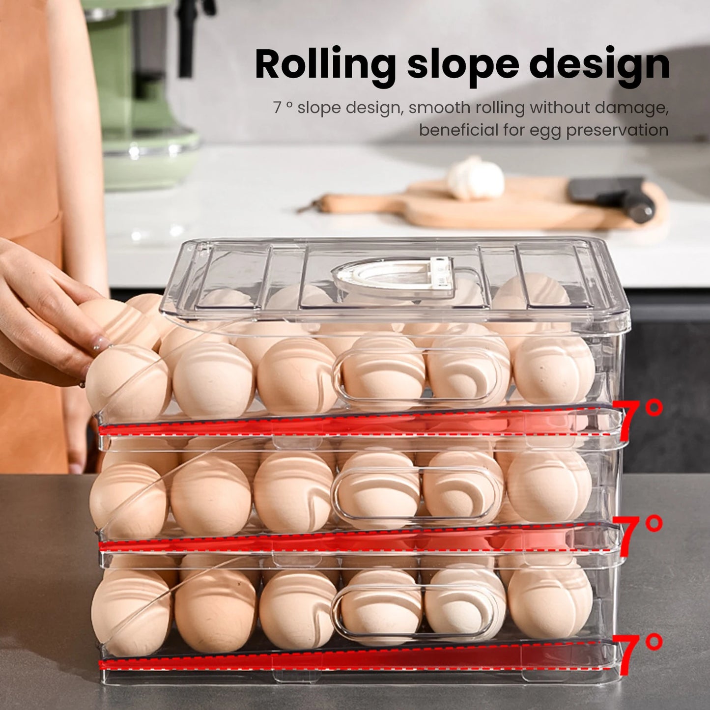 Automatic Egg Organizer Storage Box for Freshness and Convenience